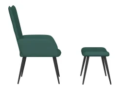 Poltrona | Cadeira Relax com banco veludo verde-escuro SHL687586