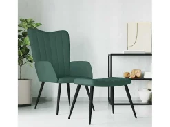 Poltrona | Cadeira Relax com banco veludo verde-escuro SHL687586