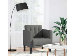 Poltrona | Cadeira Relax com apoio de braços 53 cm tecido cinzento-escuro SHL350621
