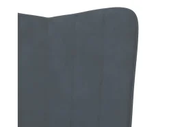 Poltrona | Cadeira Relax com banco veludo cinzento-escuro SHL640264