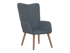 Poltrona | Cadeira Relax com banco veludo cinzento-escuro SHL640264