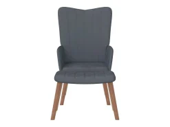 Poltrona | Cadeira Relax com banco veludo cinzento-escuro SHL640264
