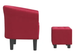 Poltrona | Cadeira Relax com apoio de pés tecido vermelho tinto SHL541672