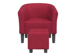Poltrona | Cadeira Relax com apoio de pés tecido vermelho tinto SHL541672
