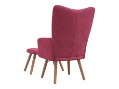 Poltrona | Cadeira Relax com banco veludo vermelho tinto SHL117822