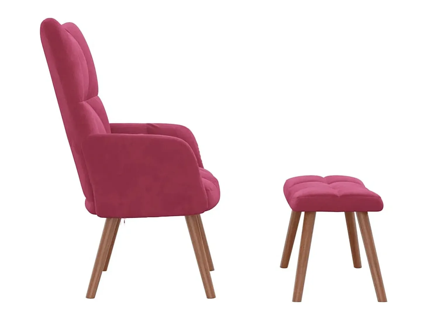 Poltrona | Cadeira Relax com banco veludo vermelho tinto SHL117822