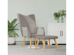 Poltrona | Cadeira Relax com banco tecido cinzento-acastanhado SHL716994