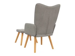 Poltrona | Cadeira Relax com banco tecido cinzento-acastanhado SHL716994