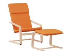 Poltrona | Cadeira Relax com apoio de pés tecido amarelo-escuro SHL859362