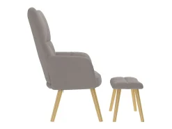Poltrona | Cadeira Relax com banco p/ pés tecido cinza-acastanhado SHL557350