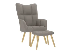 Poltrona | Cadeira Relax com banco p/ pés tecido cinza-acastanhado SHL557350