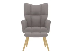 Poltrona | Cadeira Relax com banco p/ pés tecido cinza-acastanhado SHL557350