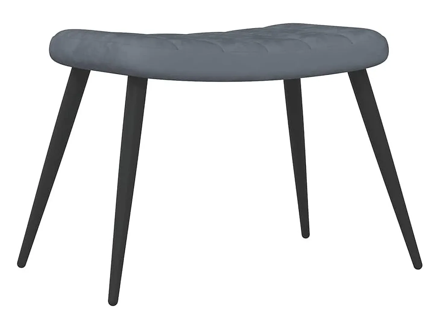 Poltrona | Cadeira Relax com banco veludo cinzento-escuro SHL825407