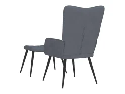 Poltrona | Cadeira Relax com banco veludo cinzento-escuro SHL825407