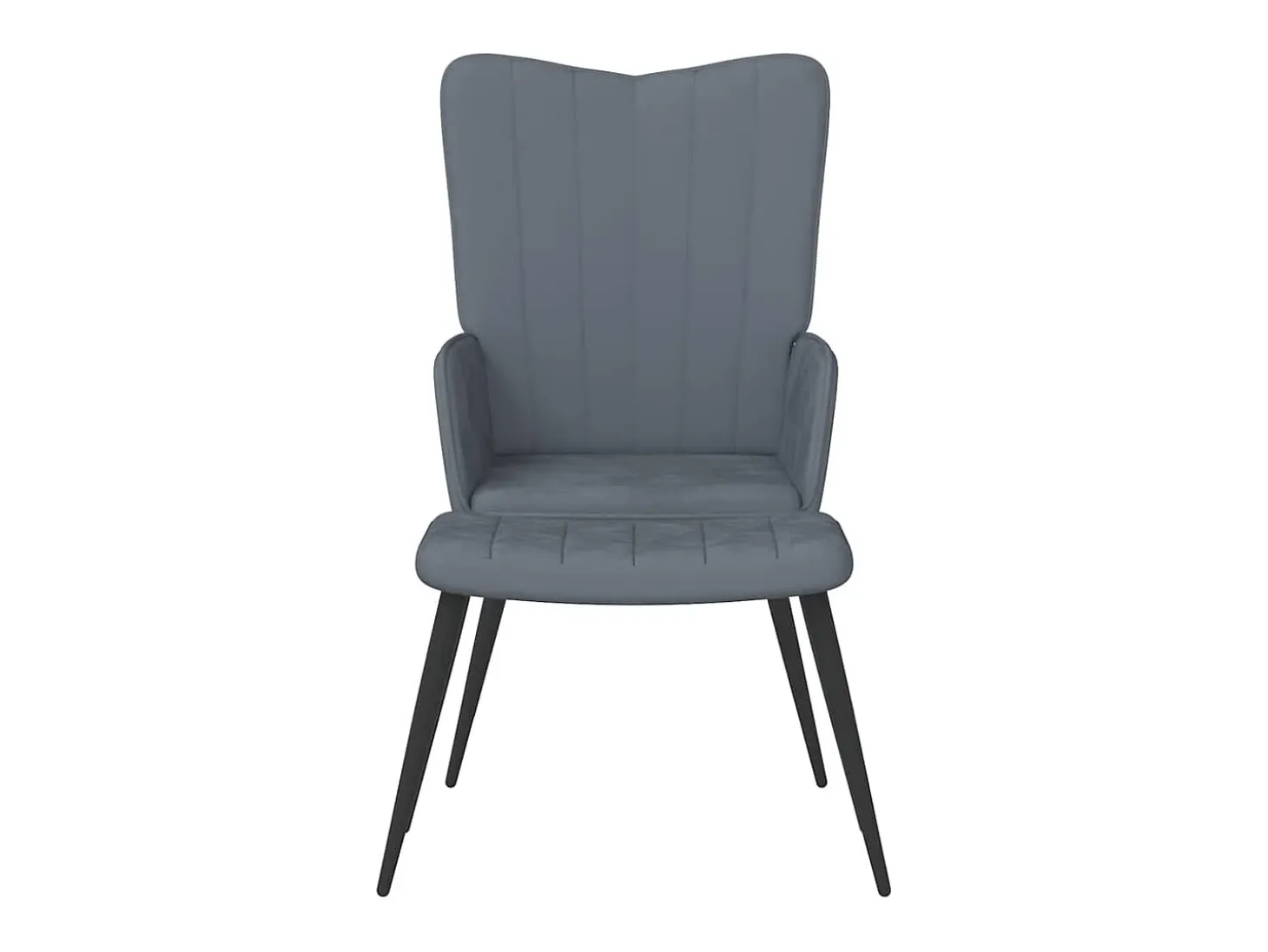 Poltrona | Cadeira Relax com banco veludo cinzento-escuro SHL825407