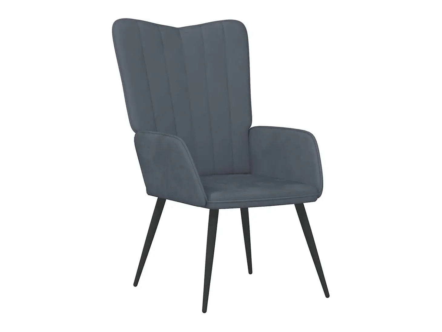 Poltrona | Cadeira Relax com banco veludo cinzento-escuro SHL825407