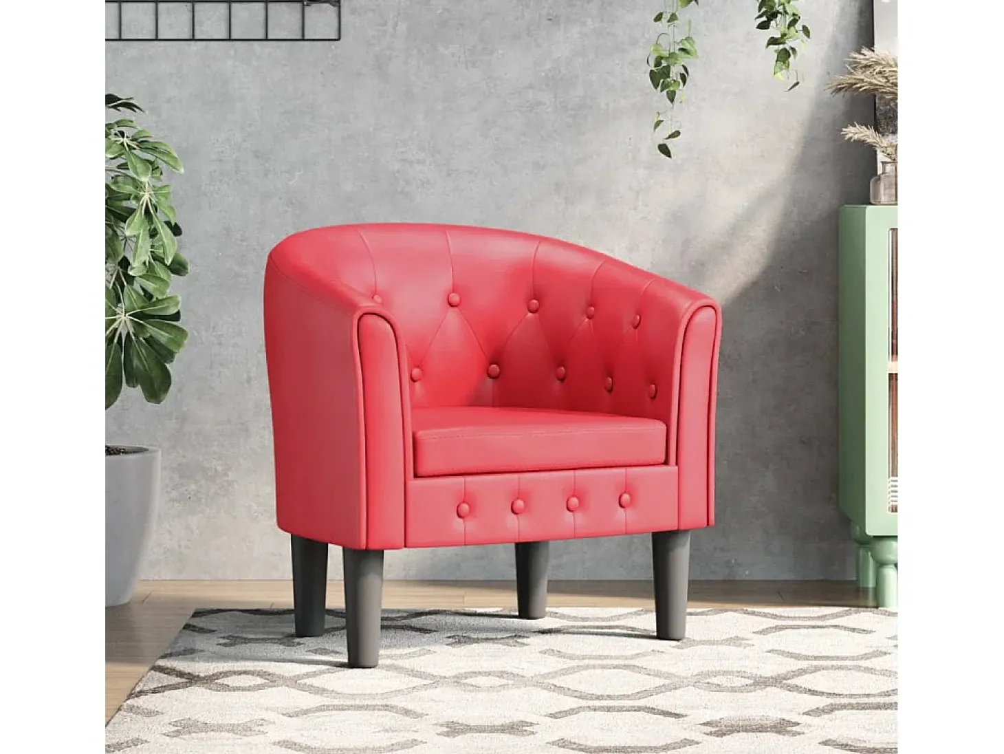 Poltrona | Cadeira Relax couro artificial vermelho SHL429825