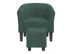 Poltrona | Cadeira Relax com apoio de pés veludo verde-escuro SHL776509