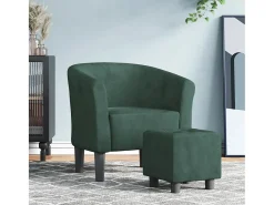 Poltrona | Cadeira Relax com apoio de pés veludo verde-escuro SHL776509