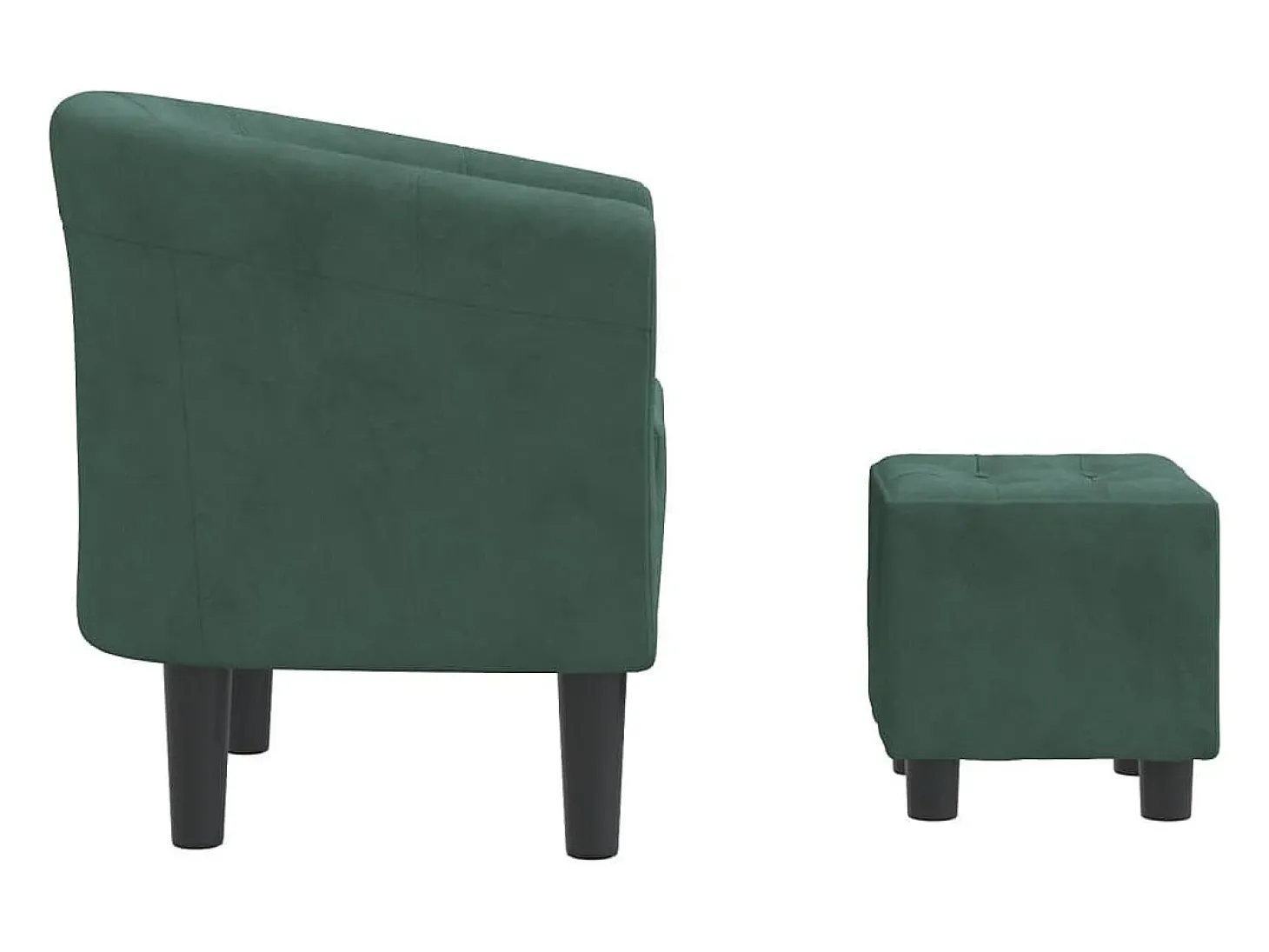 Poltrona | Cadeira Relax com apoio de pés veludo verde-escuro SHL776509