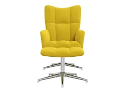 Poltrona | Cadeira Relax com banco veludo amarelo mostarda SHL129864