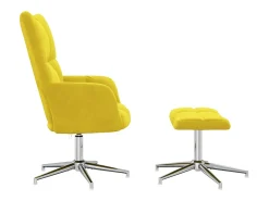 Poltrona | Cadeira Relax com banco veludo amarelo mostarda SHL129864