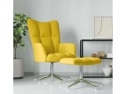 Poltrona | Cadeira Relax com banco veludo amarelo mostarda SHL129864