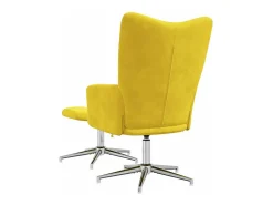 Poltrona | Cadeira Relax com banco veludo amarelo mostarda SHL129864