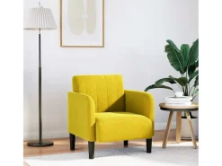 Poltrona | Cadeira Relax com apoio de braços 54 cm veludo amarelo SHL21645