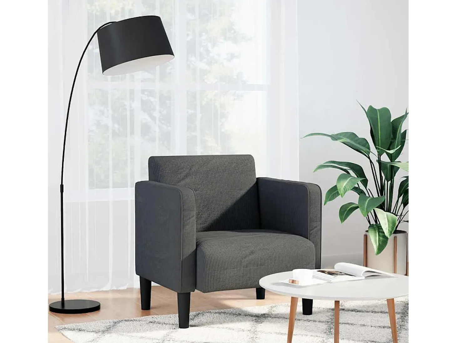 Poltrona | Cadeira Relax com apoio de braços 54 cm tecido corduroy SHL519919