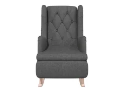Poltrona | Cadeira Relax com pés de baloiço seringueira tecido cinza-escuro SHL574855