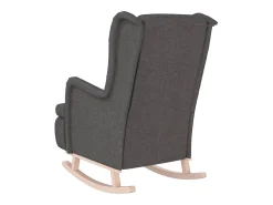 Poltrona | Cadeira Relax com pés de baloiço seringueira tecido cinza-escuro SHL574855