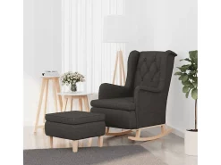 Poltrona | Cadeira Relax de baloiço com banco tecido cinzento-escuro SHL65695