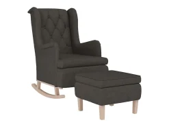 Poltrona | Cadeira Relax de baloiço com banco tecido cinzento-escuro SHL65695