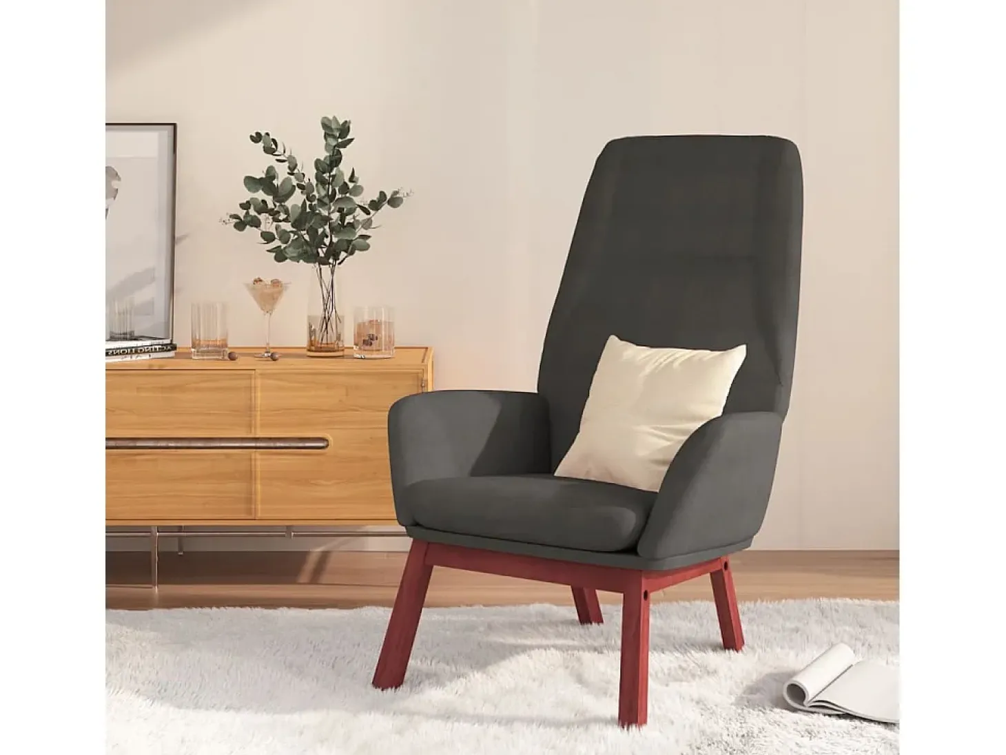Poltrona | Cadeira Relax tecido cinzento-escuro SHL123767