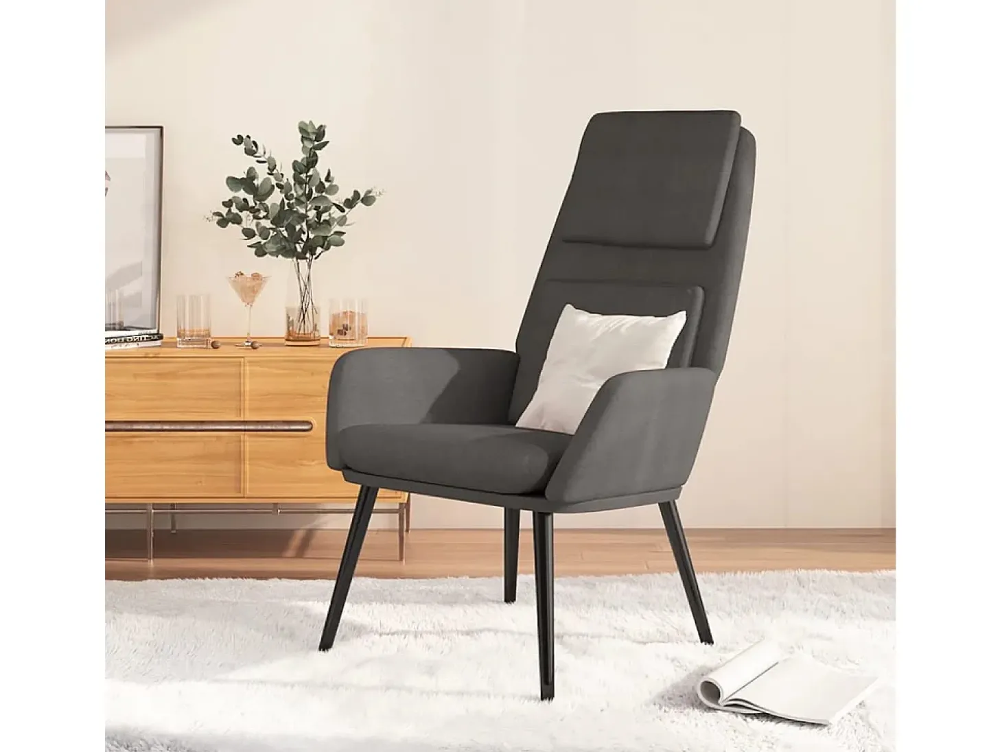 Poltrona | Cadeira Relax tecido cinzento-escuro SHL955712