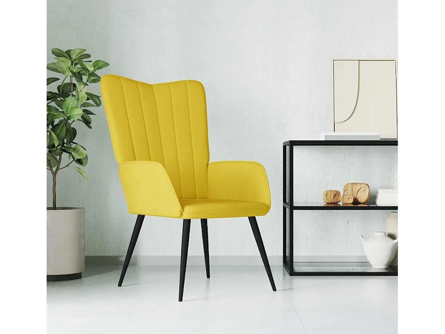 Poltrona | Cadeira Relax veludo amarelo mostarda SHL778483