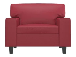 Poltrona 60 cm couro artificial vermelho tinto