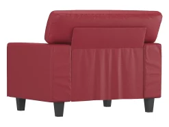 Poltrona 60 cm couro artificial vermelho tinto PT636821