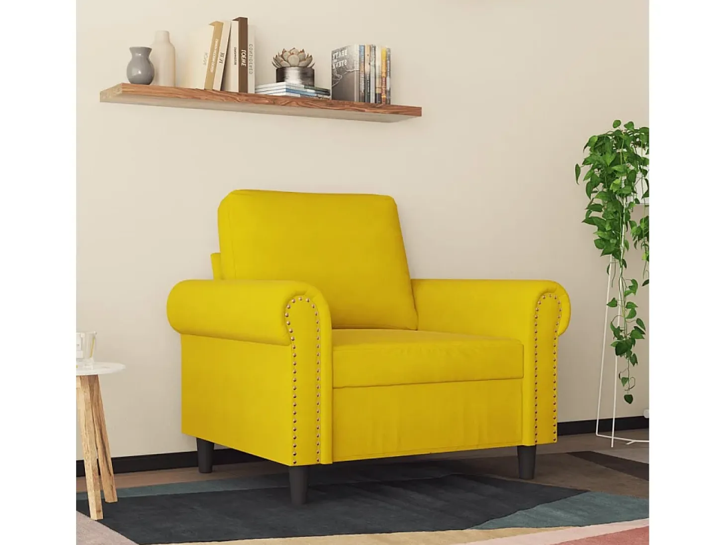 Poltrona 60 cm veludo amarelo PT304356