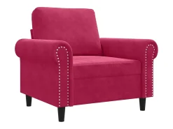 Poltrona 60 cm veludo vermelho-tinto