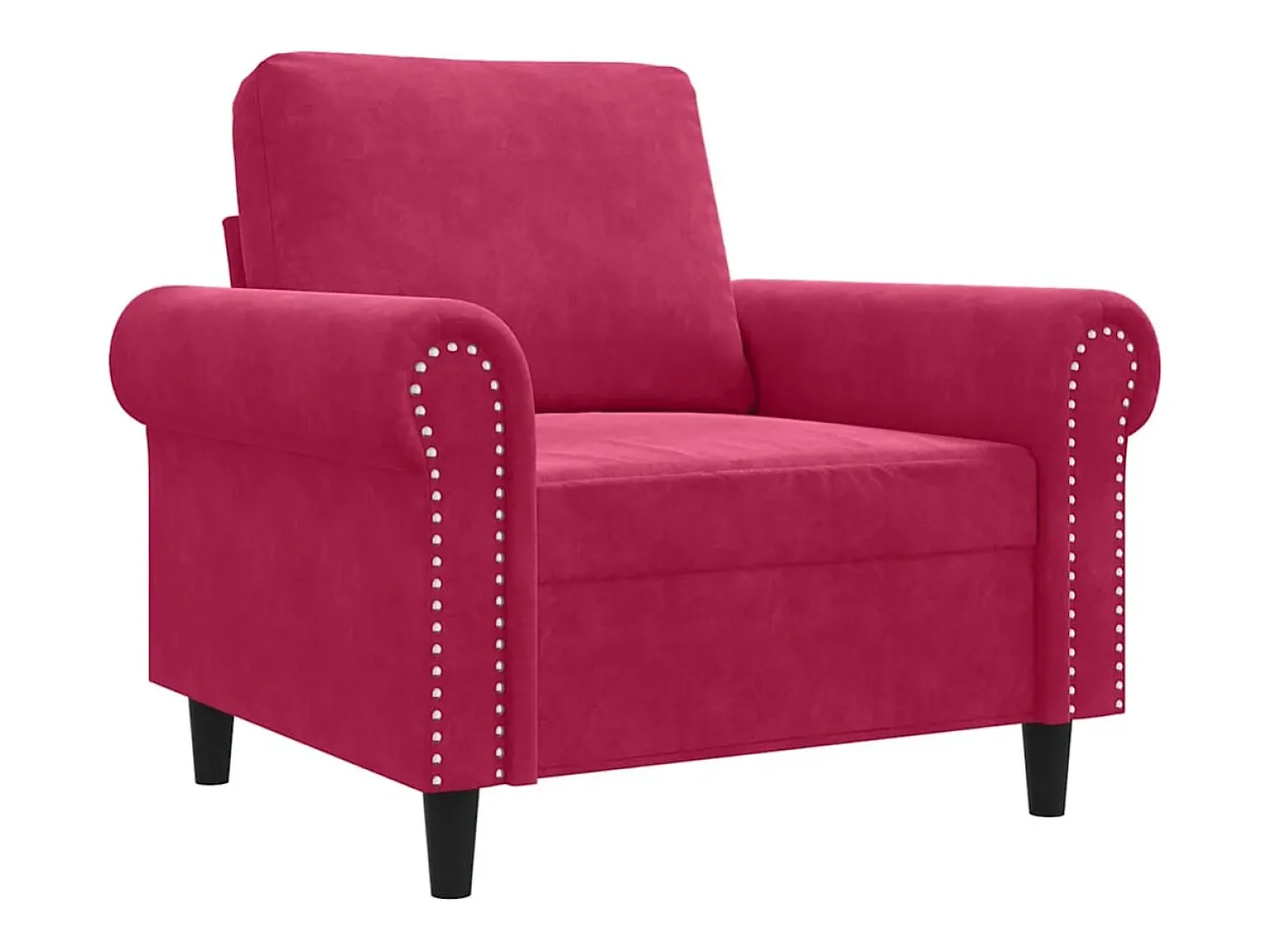 Poltrona 60 cm veludo vermelho-tinto