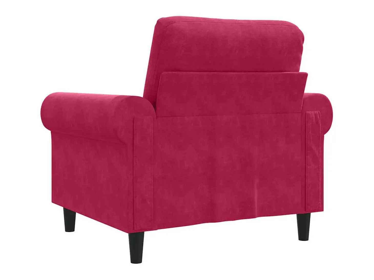 Poltrona 60 cm veludo vermelho-tinto