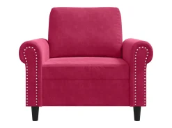 Poltrona 60 cm veludo vermelho-tinto