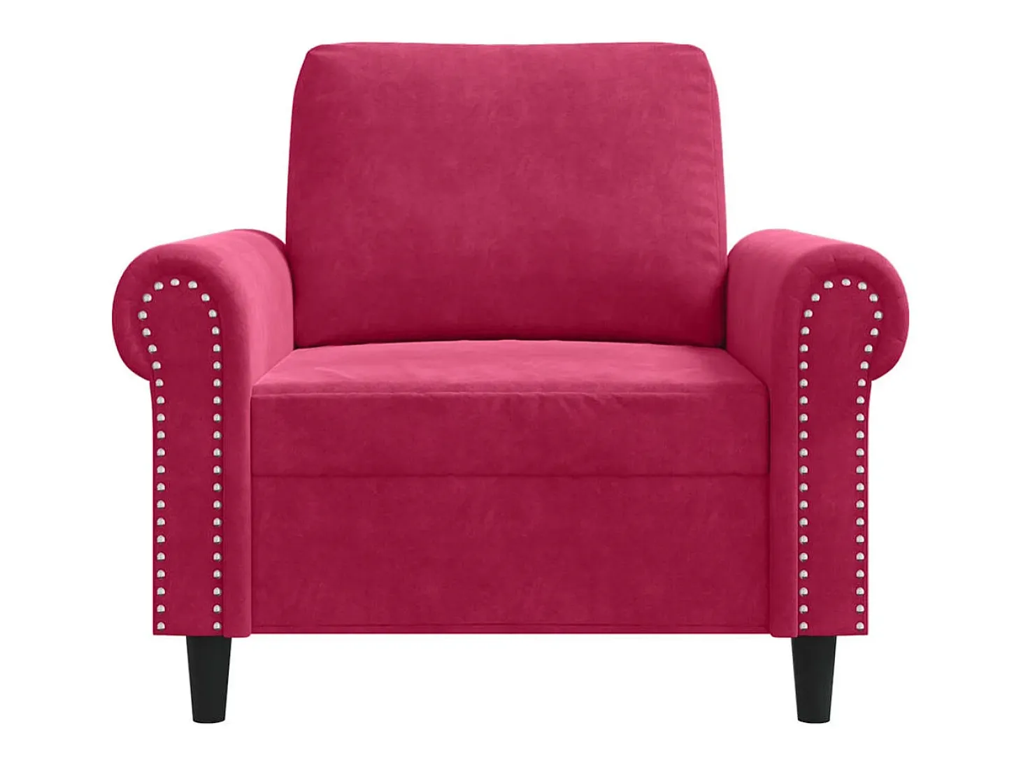 Poltrona 60 cm veludo vermelho-tinto