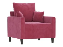 Poltrona 60 cm veludo vermelho-tinto PT671708