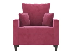 Poltrona 60 cm veludo vermelho-tinto PT671708