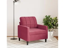 Poltrona 60 cm veludo vermelho-tinto PT398050