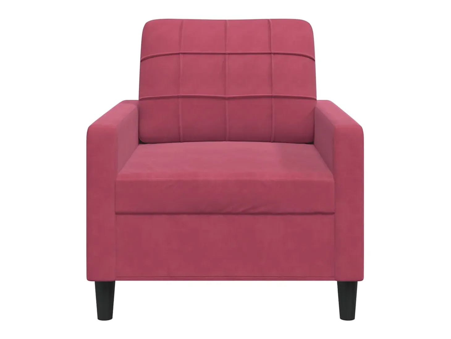 Poltrona 60 cm veludo vermelho-tinto PT398050