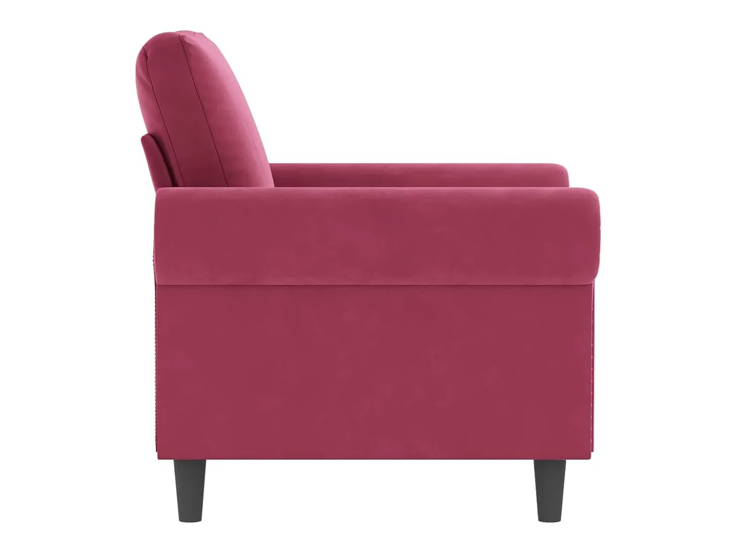 Poltrona 60 cm veludo vermelho-tinto PT598073